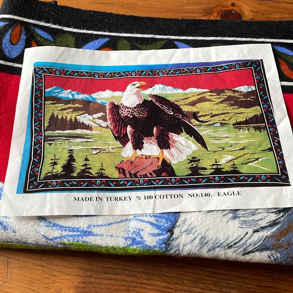 American Bald Eagle 100% Cotton wall Tapestry 25x53”